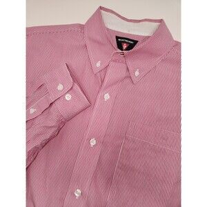 SCOTTeVEST SeV Pink Striped Zip Pockets Cotton TEC Button Down Shirt Men's Sz M